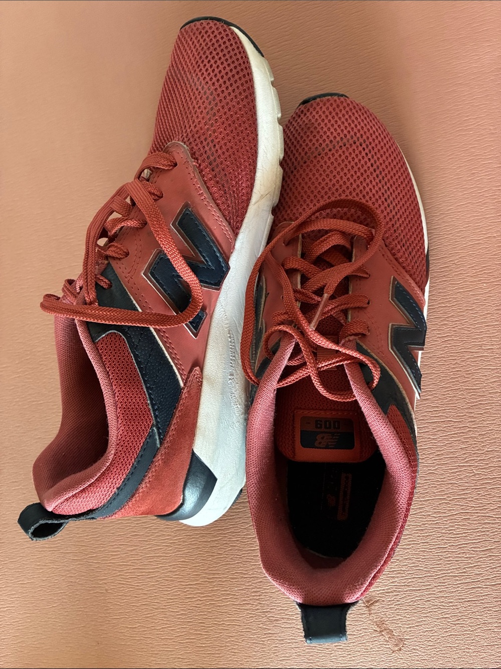 New Balance dark coral Red and Black Men's Running Shoes 8.5